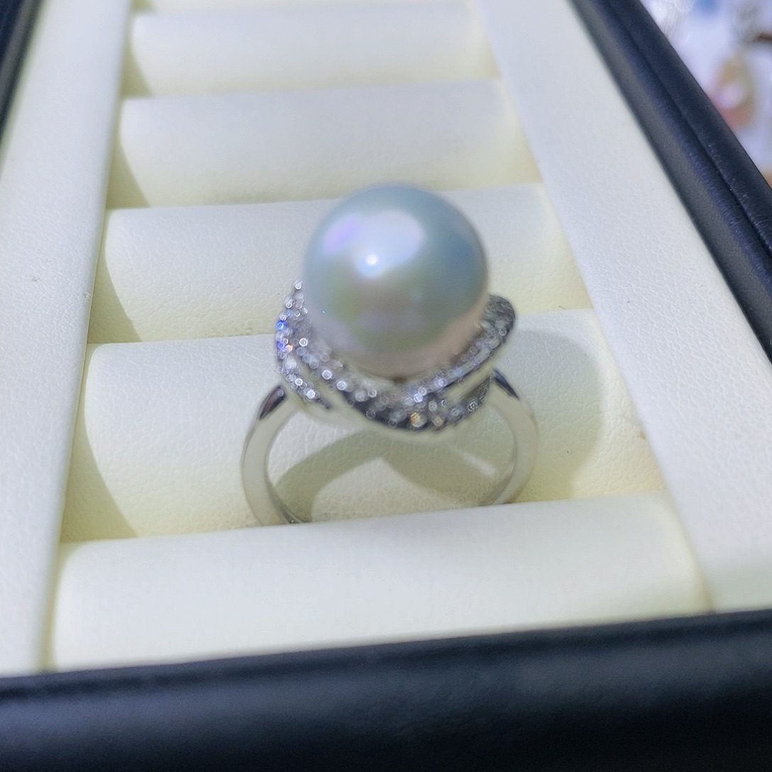 淡水珍珠戒指合金