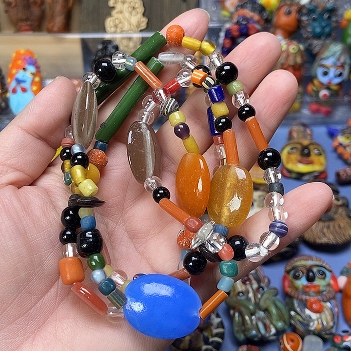 琉璃颈饰长多宝链子002