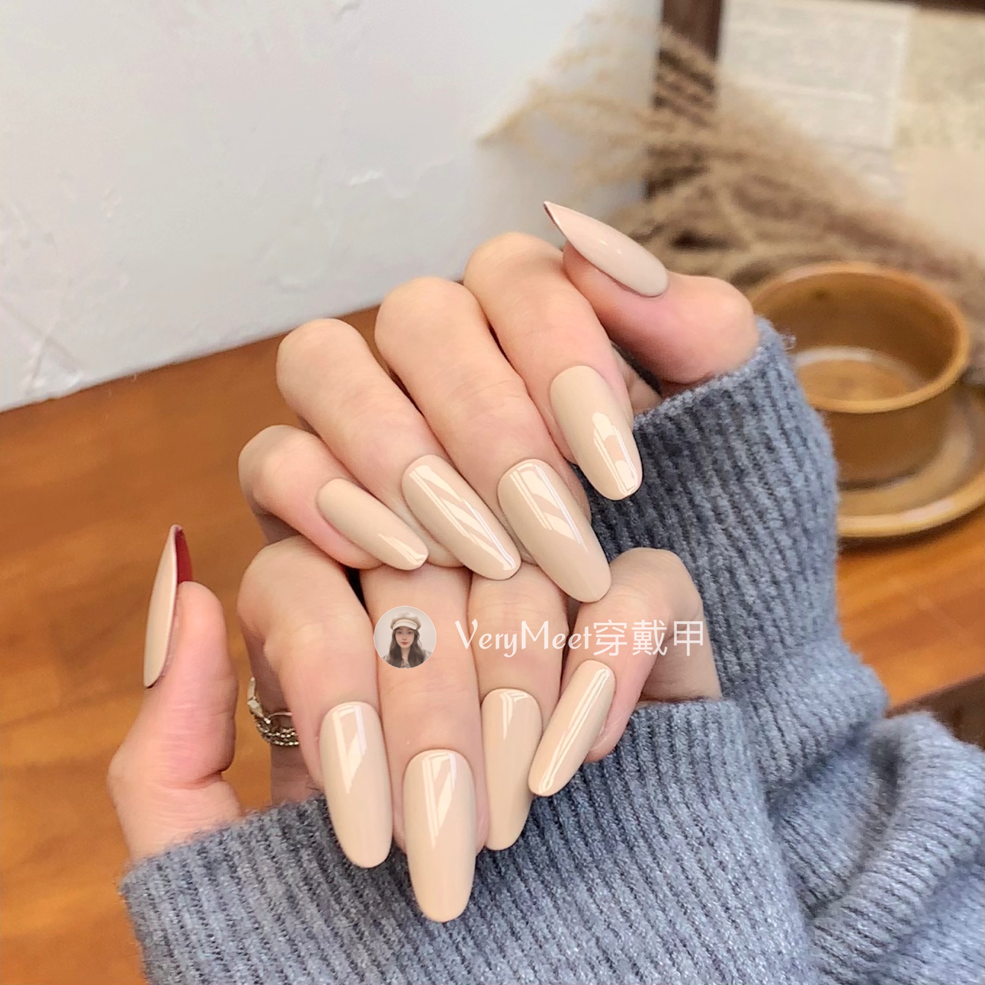 VERY MEET爆款秋冬裸色红底高跟小众高级感御姐欧美风美甲贴47&79