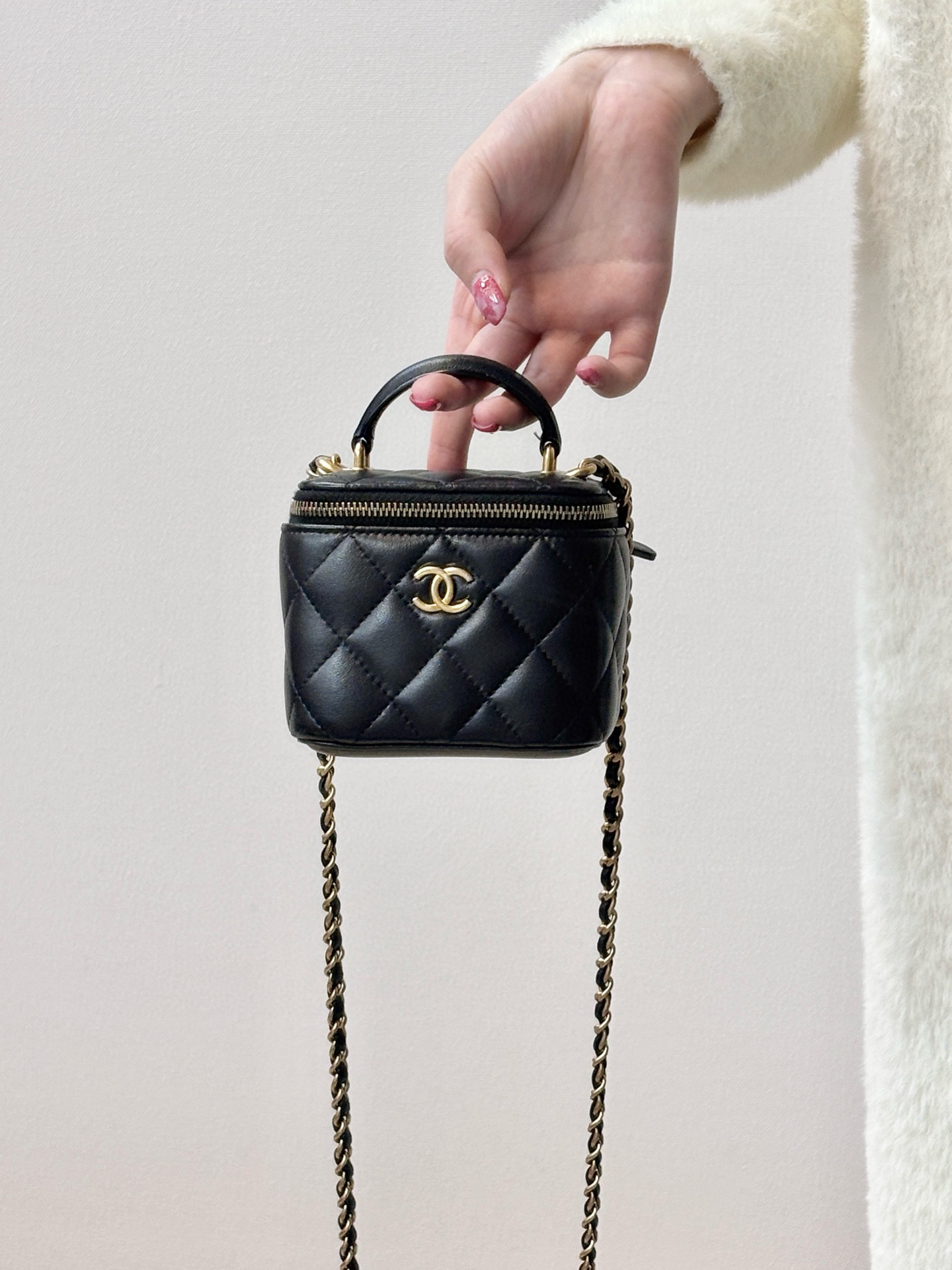 95新 Chanel/香奈儿 Chanel 黑金小盒子斜挎包 