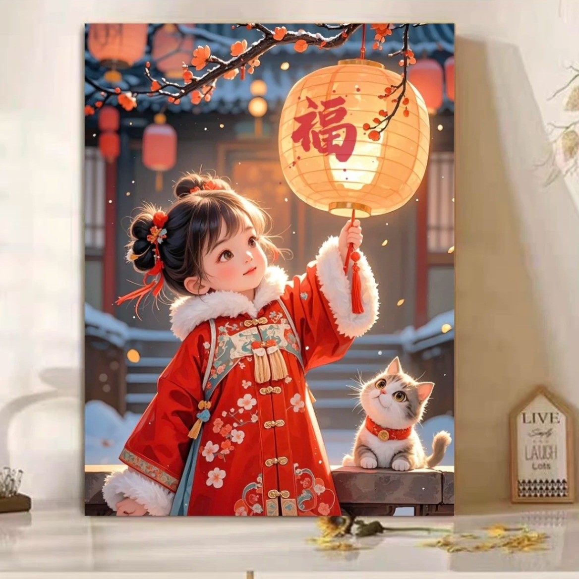 过年福小女孩十字绣57色大格65*80