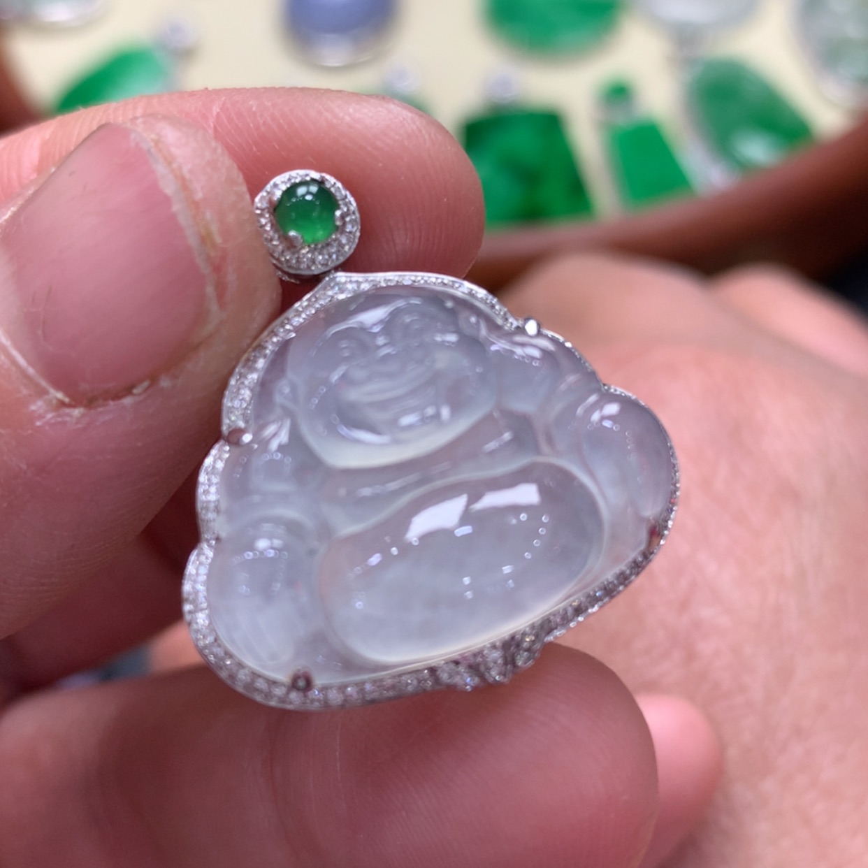 【闪购商品】翡翠颈饰18K金镶嵌S**?佛公