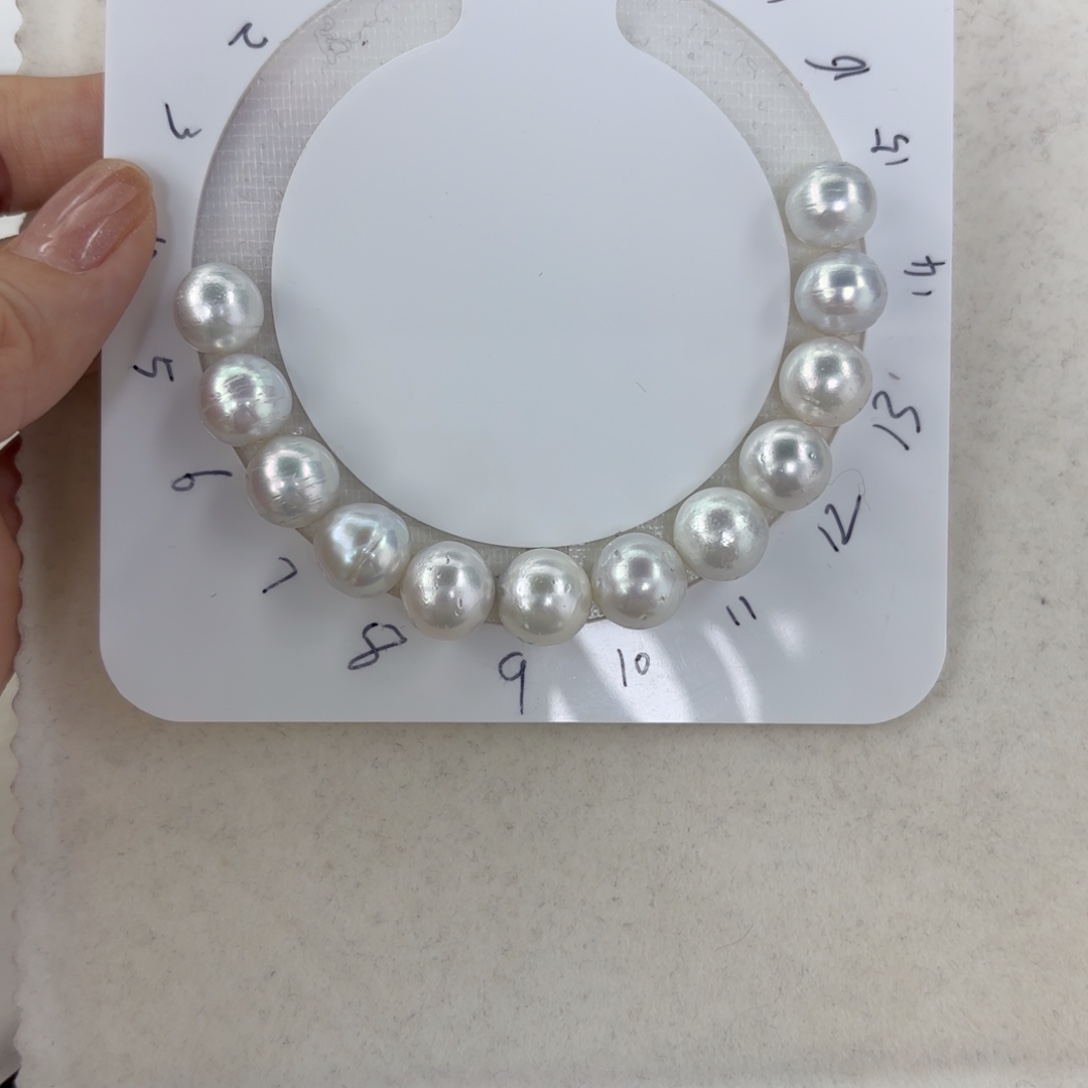 定制淡水珍珠裸珠未镶嵌10-12mm澳白裸珠