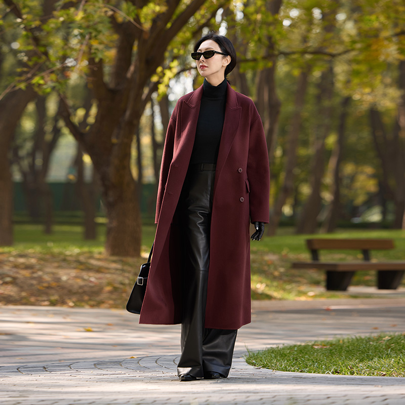 TRACYCHU baby羊皮黑色有型显瘦直筒羊皮裤长/短款百搭时尚冬季款