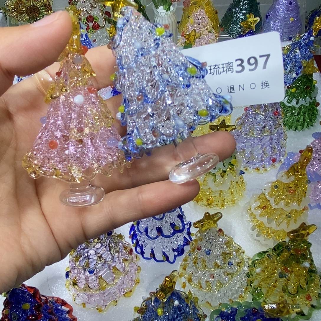 胖****颈饰玻璃397圣诞树两个