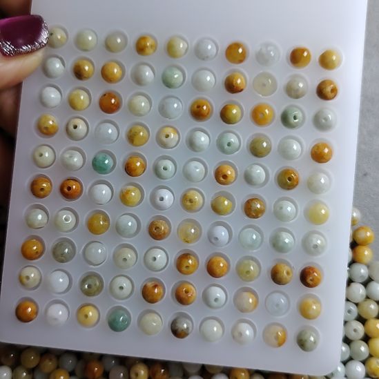 翡翠未镶嵌颈饰卡5珠子100颗