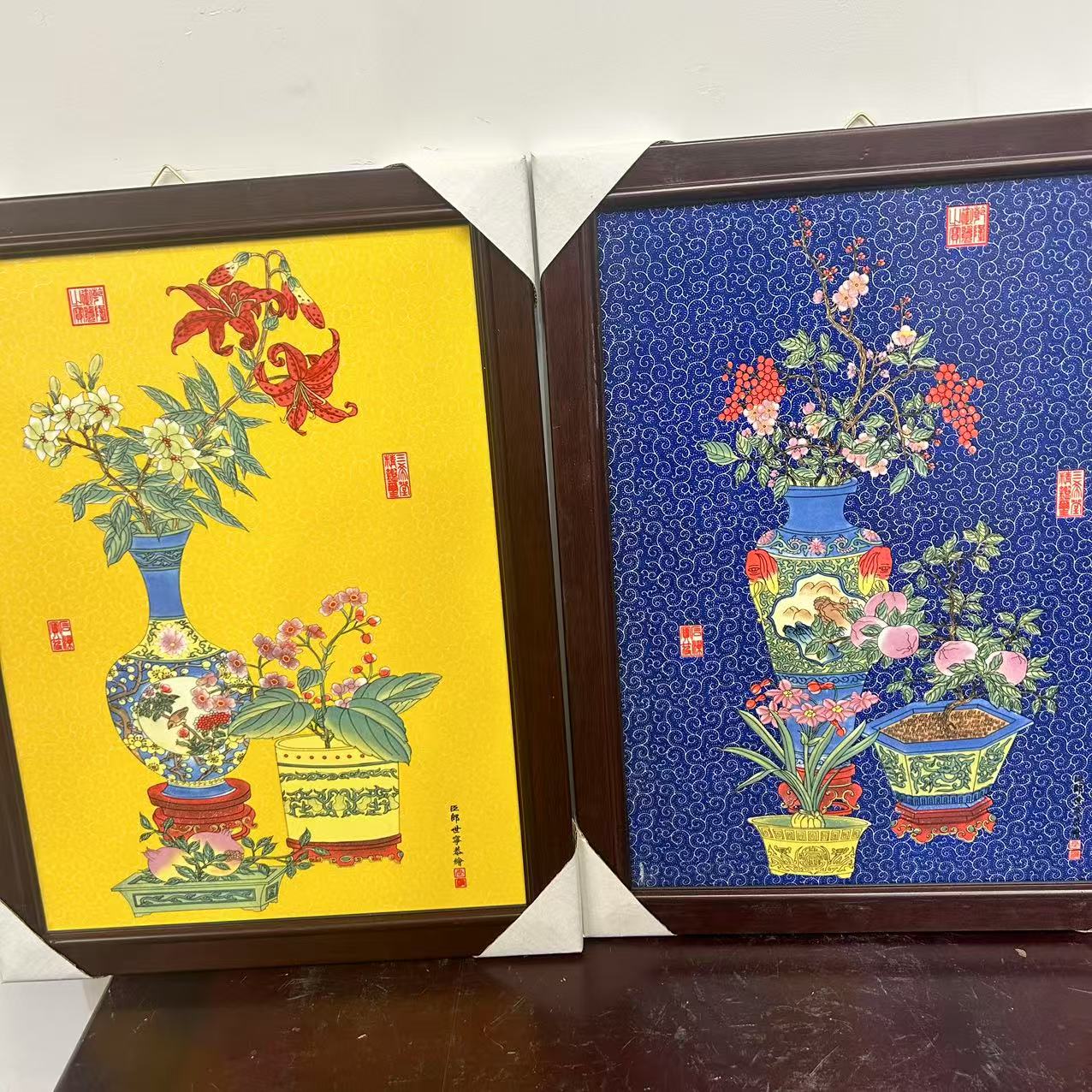 GG00038扒花陶瓷花鸟纹瓷板画