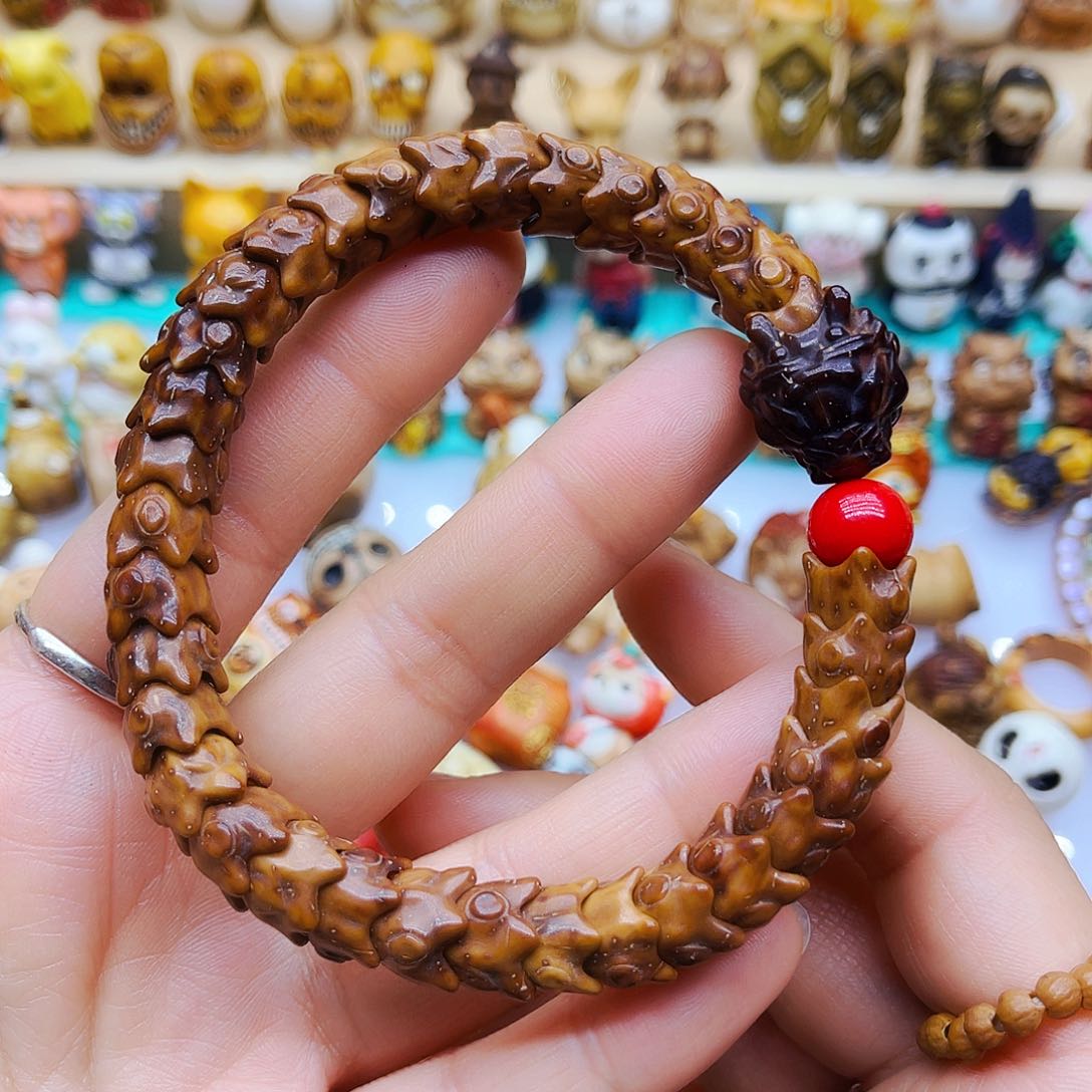 紫金鼠吊坠手工打磨手链