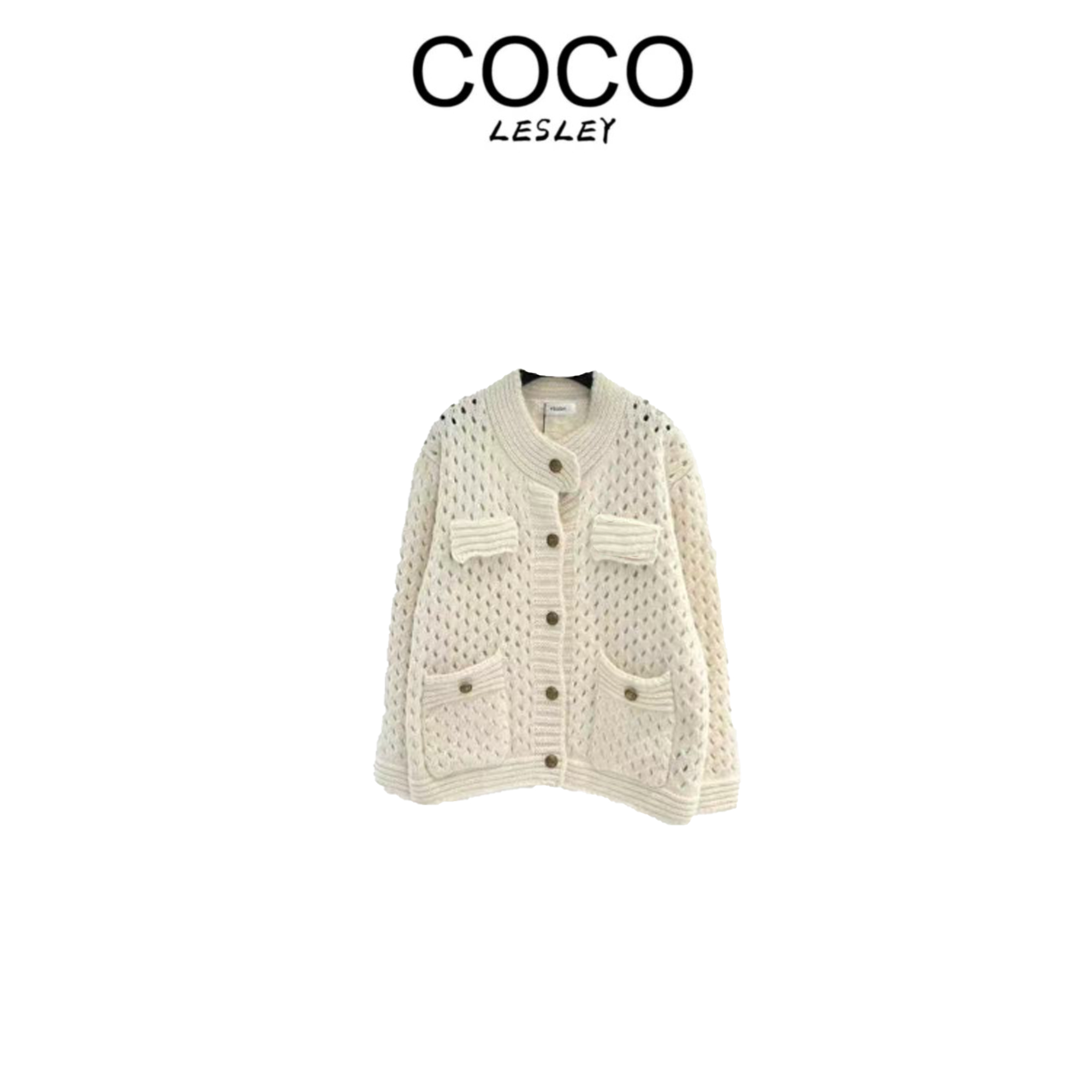 【COCO LESLEY】秋冬新款F法式开衫慵懒宽松针织外套423号