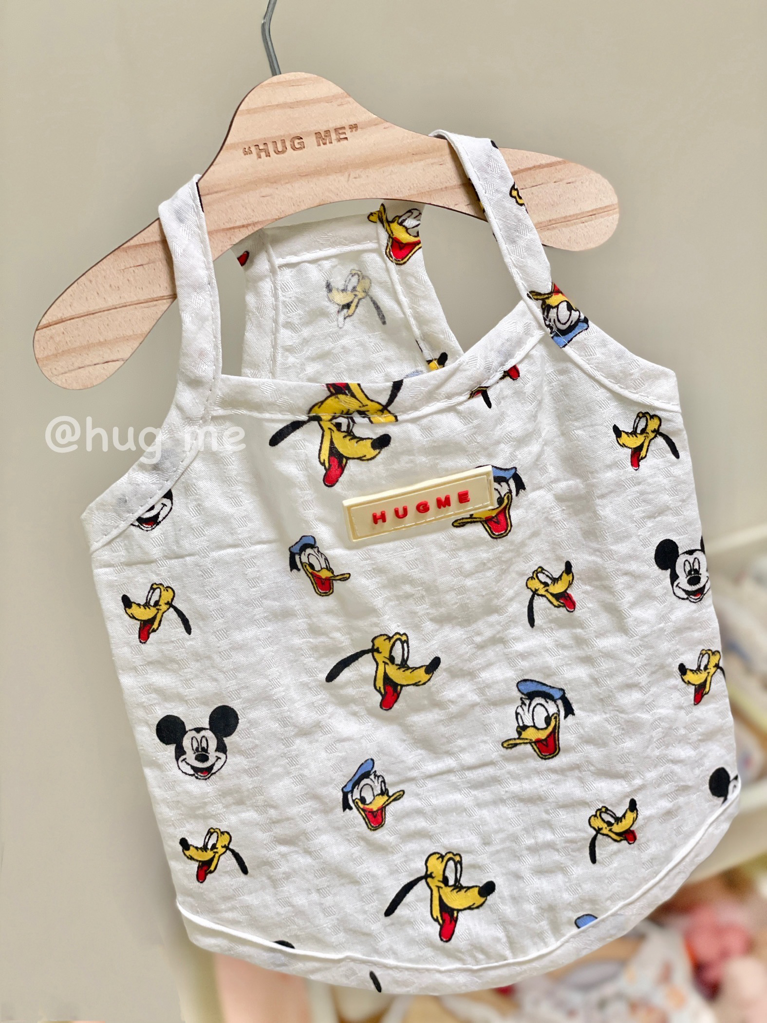 HugMe迪士尼米奇唐老鸭印花吊带春夏款透气棉麻宠物服猫咪狗狗
