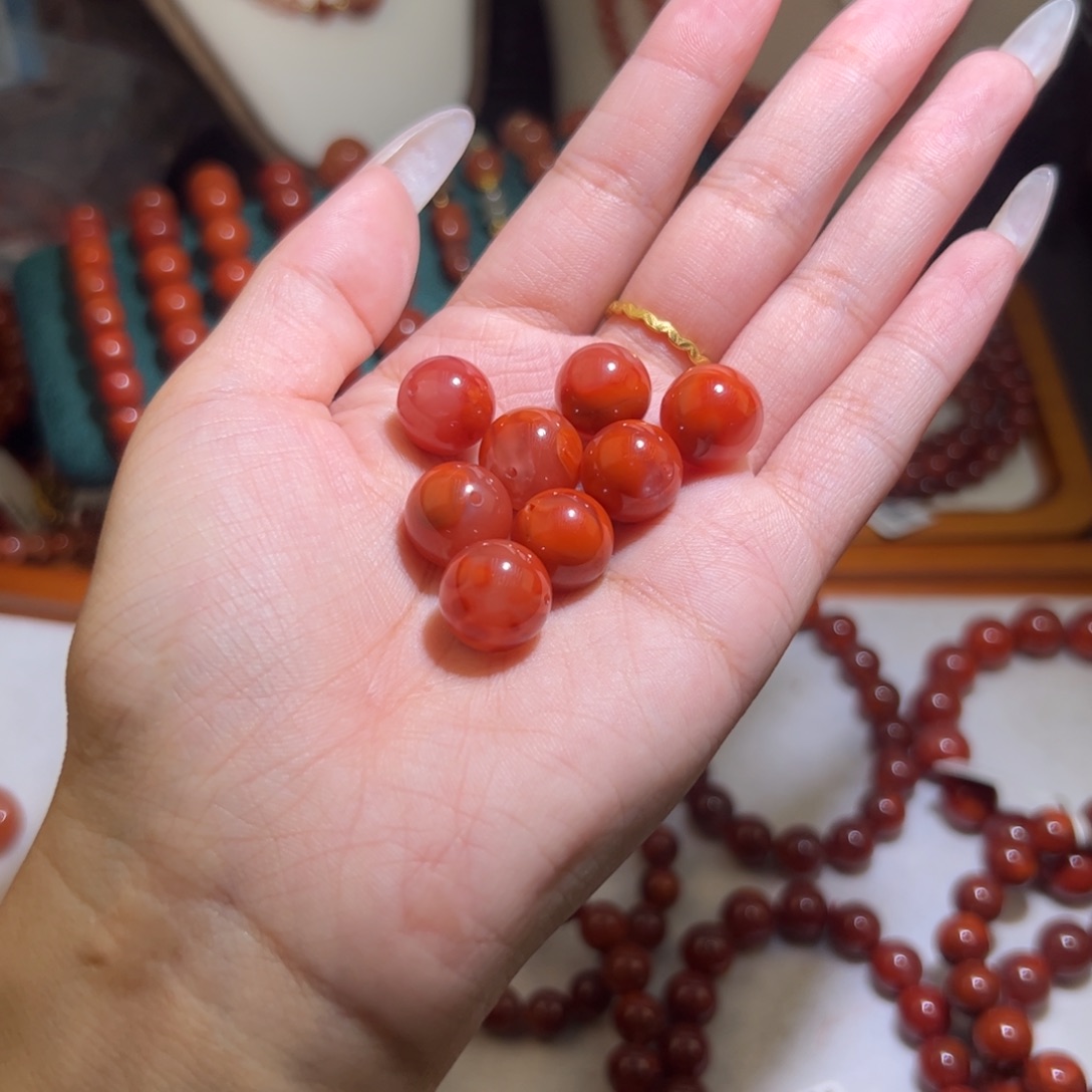 手链未镶嵌南红玛瑙12mm火焰纹