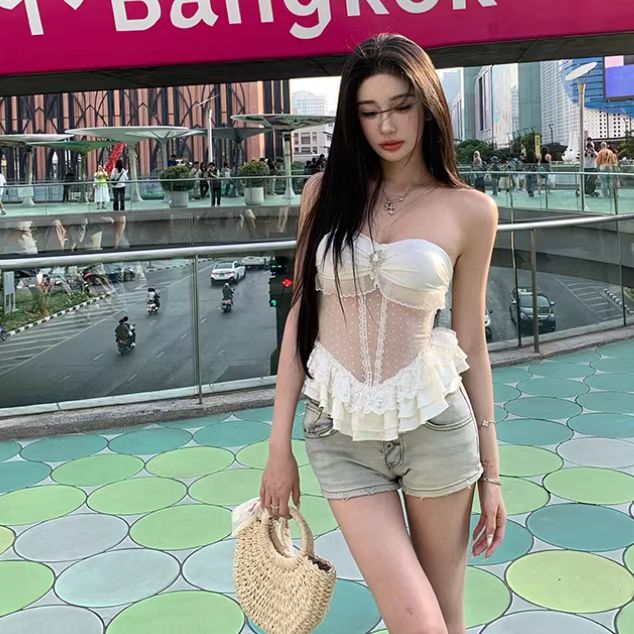 夏季新款吊带外穿镂空辣妹显瘦美背性感海边出门穿搭