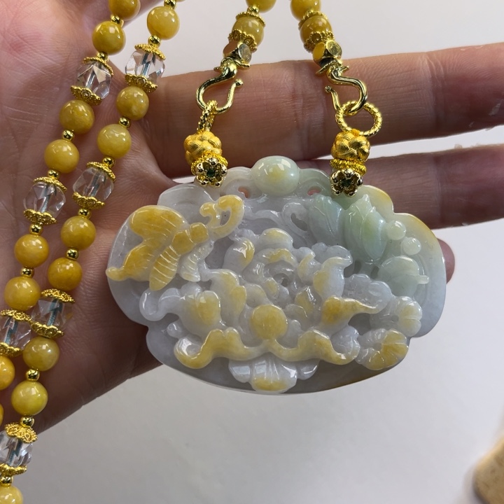 翡翠吊坠(赠链)未镶嵌代编织