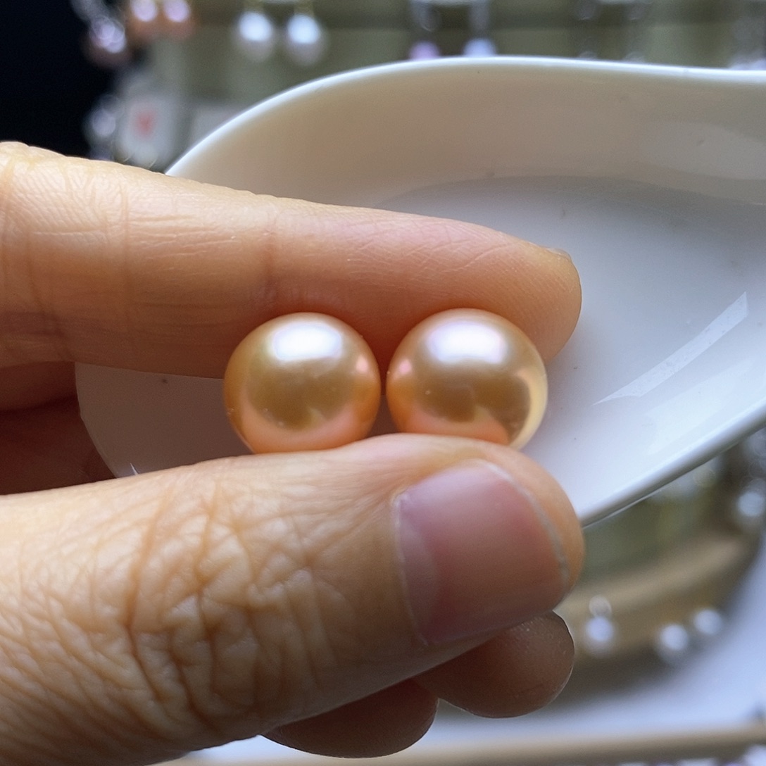 淡水珍珠耳饰银S925镶嵌山*