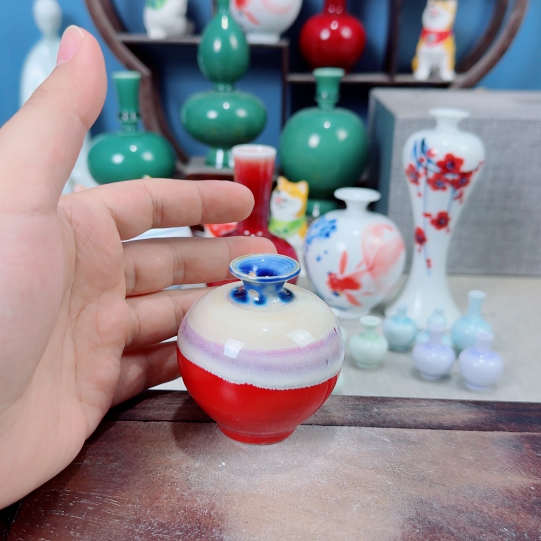 陶瓷手工小花器摆件