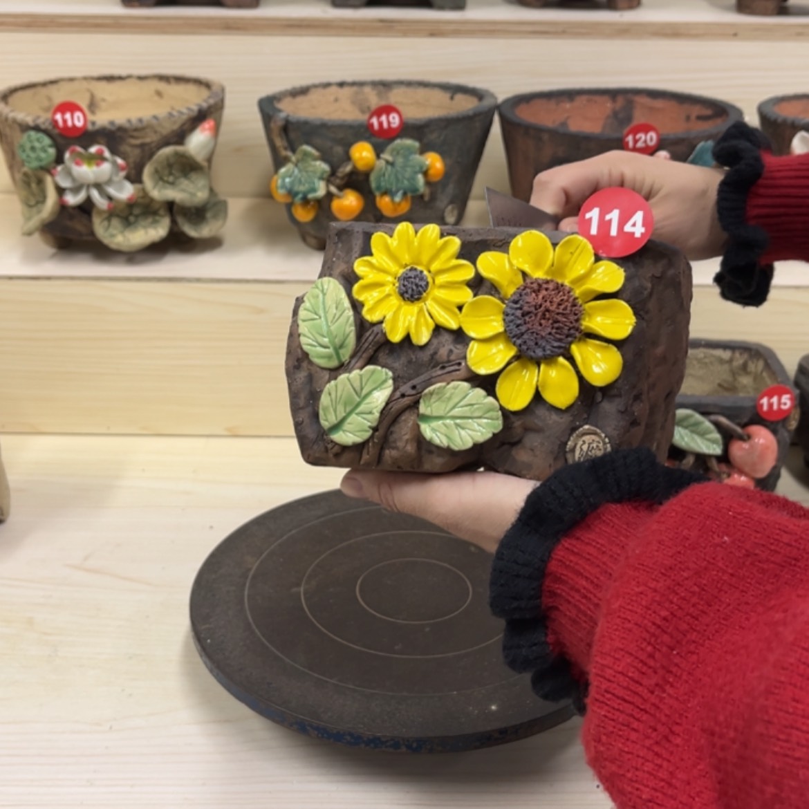 【闪购商品】紫砂花盆114微号内口12.5×10.5外高11