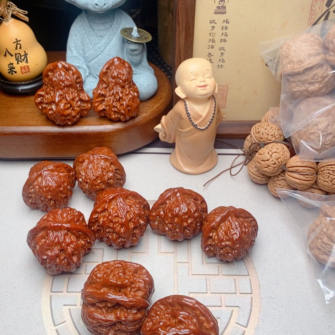 吊坠文玩核桃大*-镶底绿色