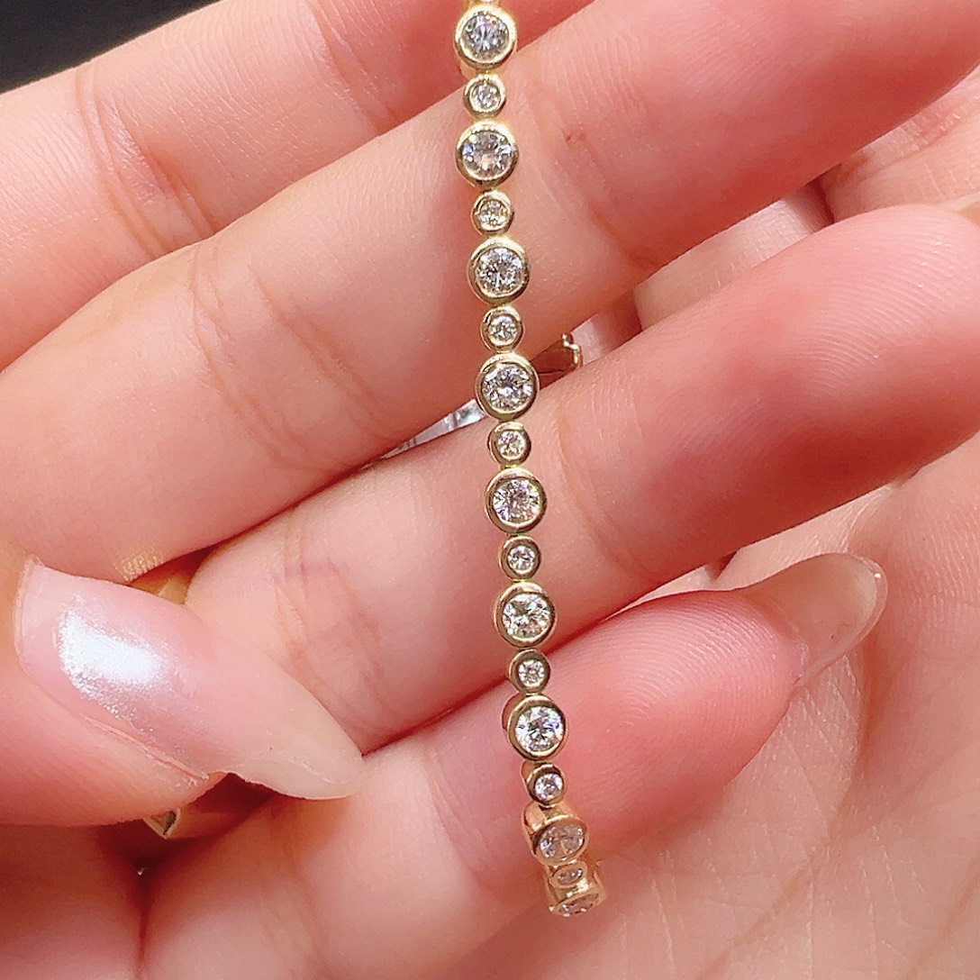 18K金镶嵌耳饰实验室培育钻石