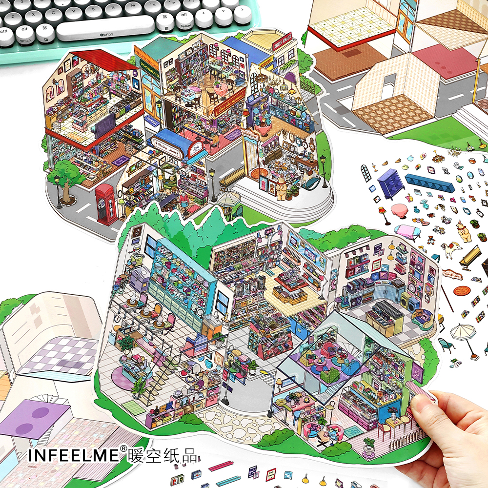 infeel.me今日营业22弹3D立体造景微缩英菲造景贴纸手工diy贴纸