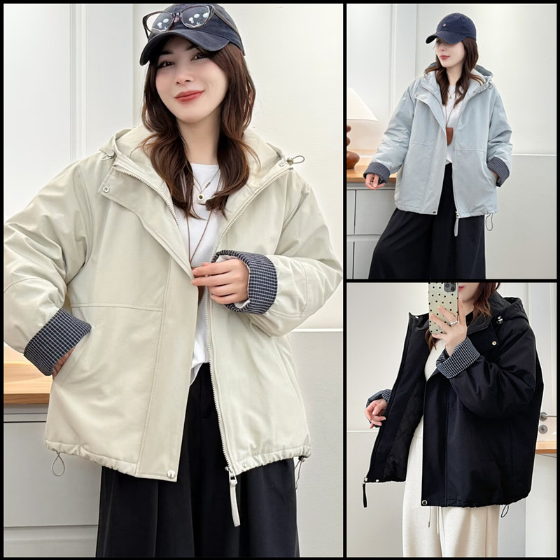 220斤大码女装胖mm显瘦加厚连帽棉衣外套冬休闲宽松百搭派克棉服