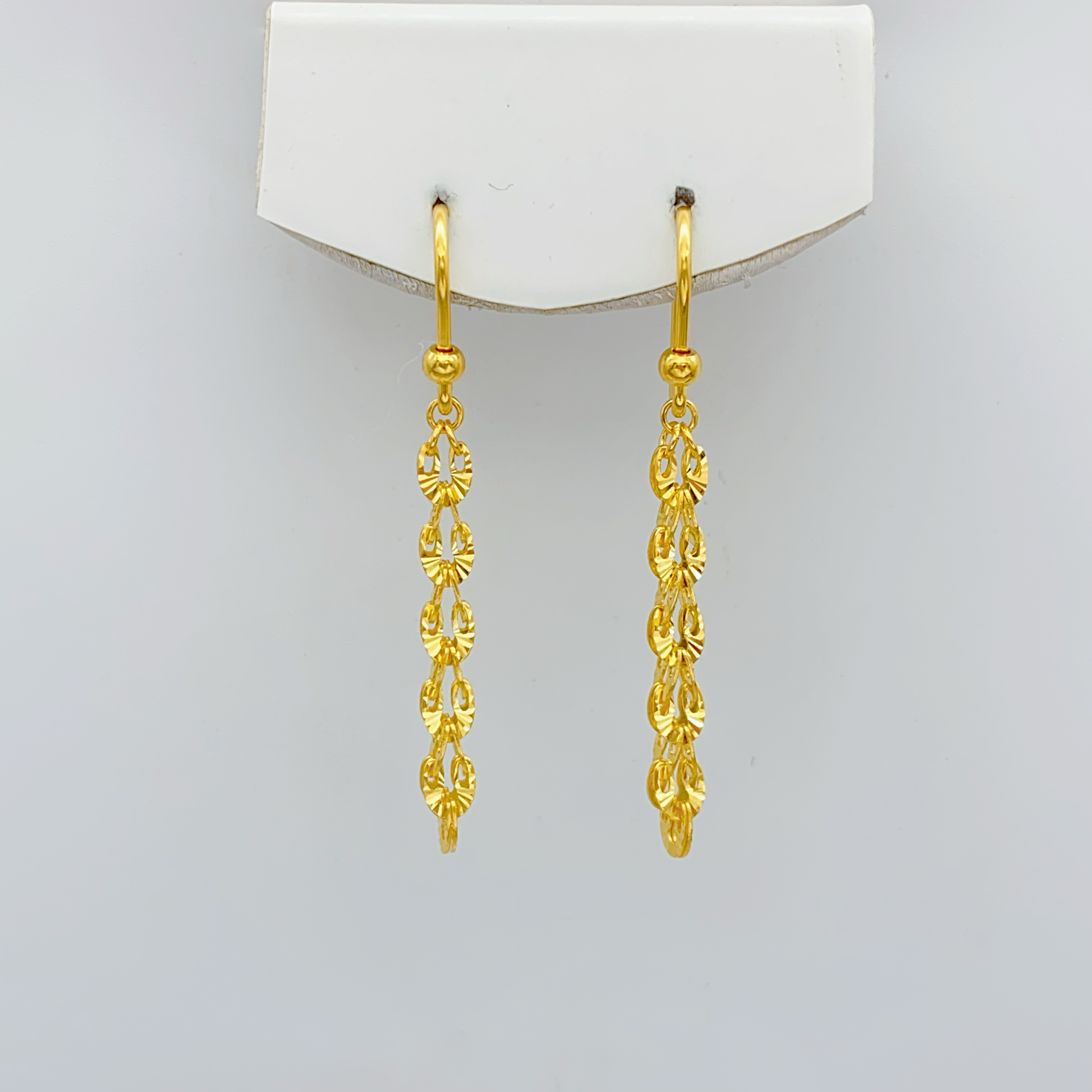 老庙黄金2 足金 5G工艺 时尚凤尾 耳钩 2.51克