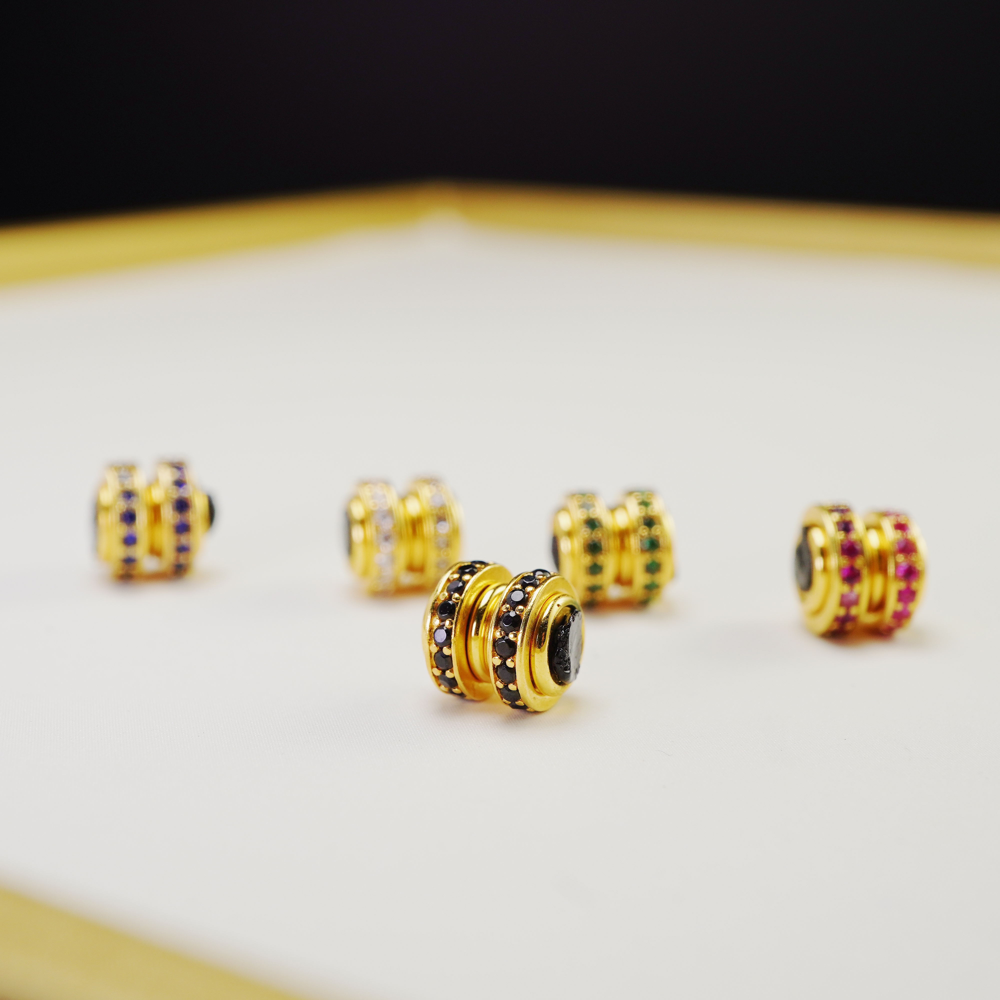 足银玻璃银制品 FR【单圈万向轴】足银/镀层22k金5D无氰电铸工艺