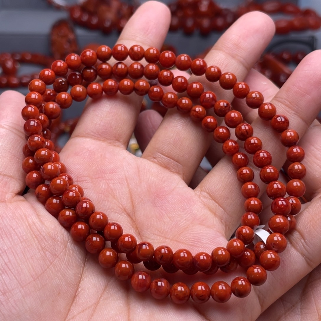 南红玛瑙未镶嵌珠宝奇石多圈5.5mm