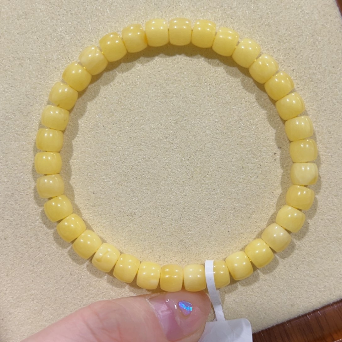 蜜蜡手链未镶嵌6.5m精工满蜡直切