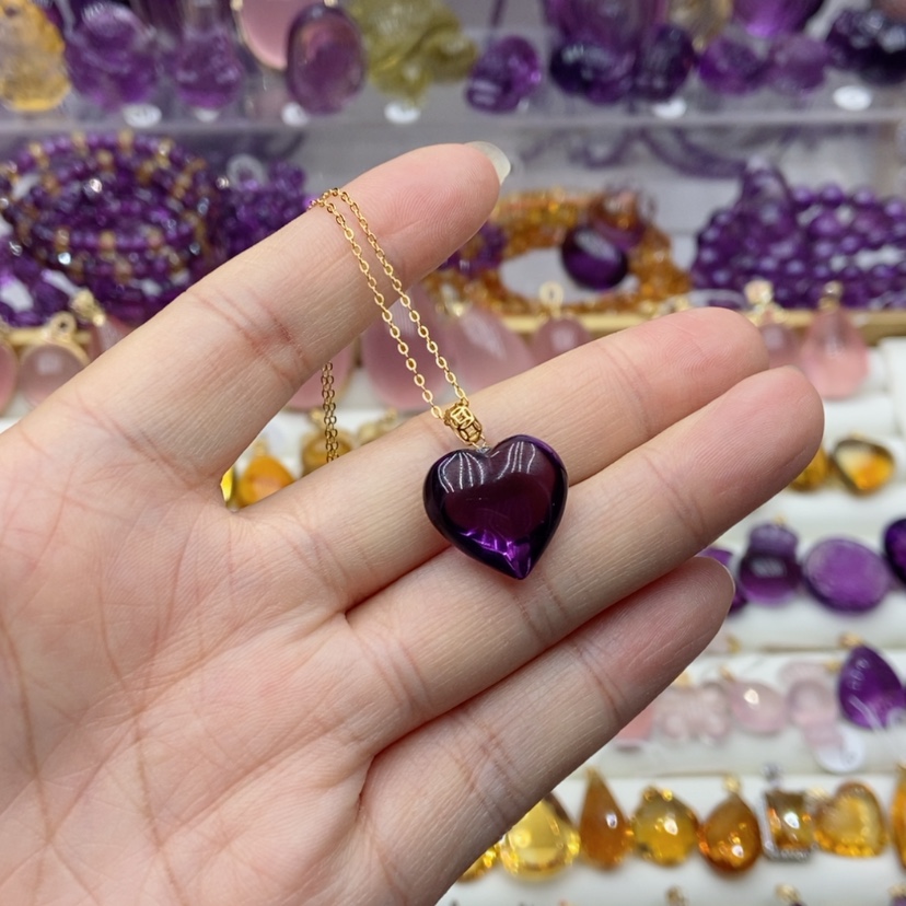 【闪购商品】水晶水晶吊坠18K金镶嵌