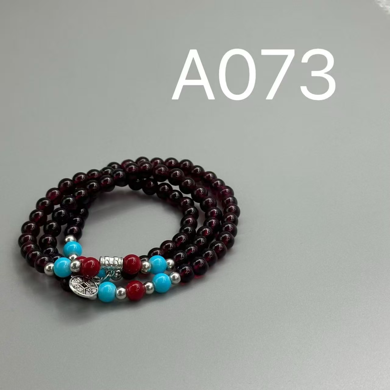 A073手链气质时尚百搭复古红色多层经典