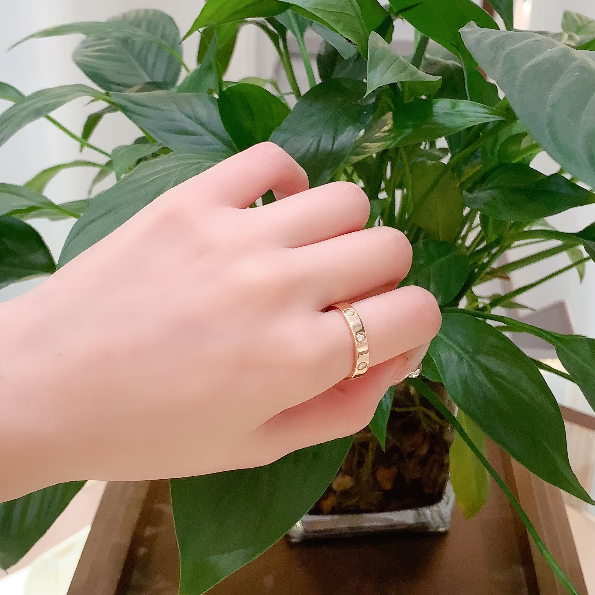 99新 Cartier/卡地亚 99新 love8钻戒指/k玫/#49