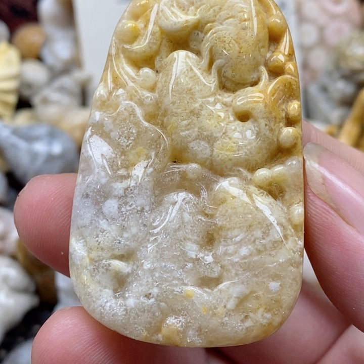 颈饰未镶嵌硅化珊瑚（珊瑚玉）