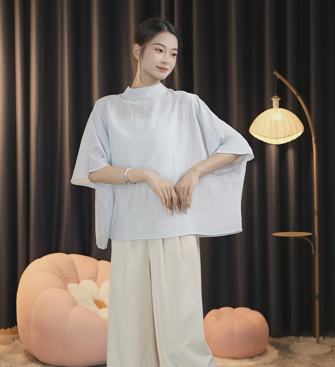 2025新款天丝麻上衣夏季日常外搭薄款舞蹈服现代古典舞飘逸女上衣