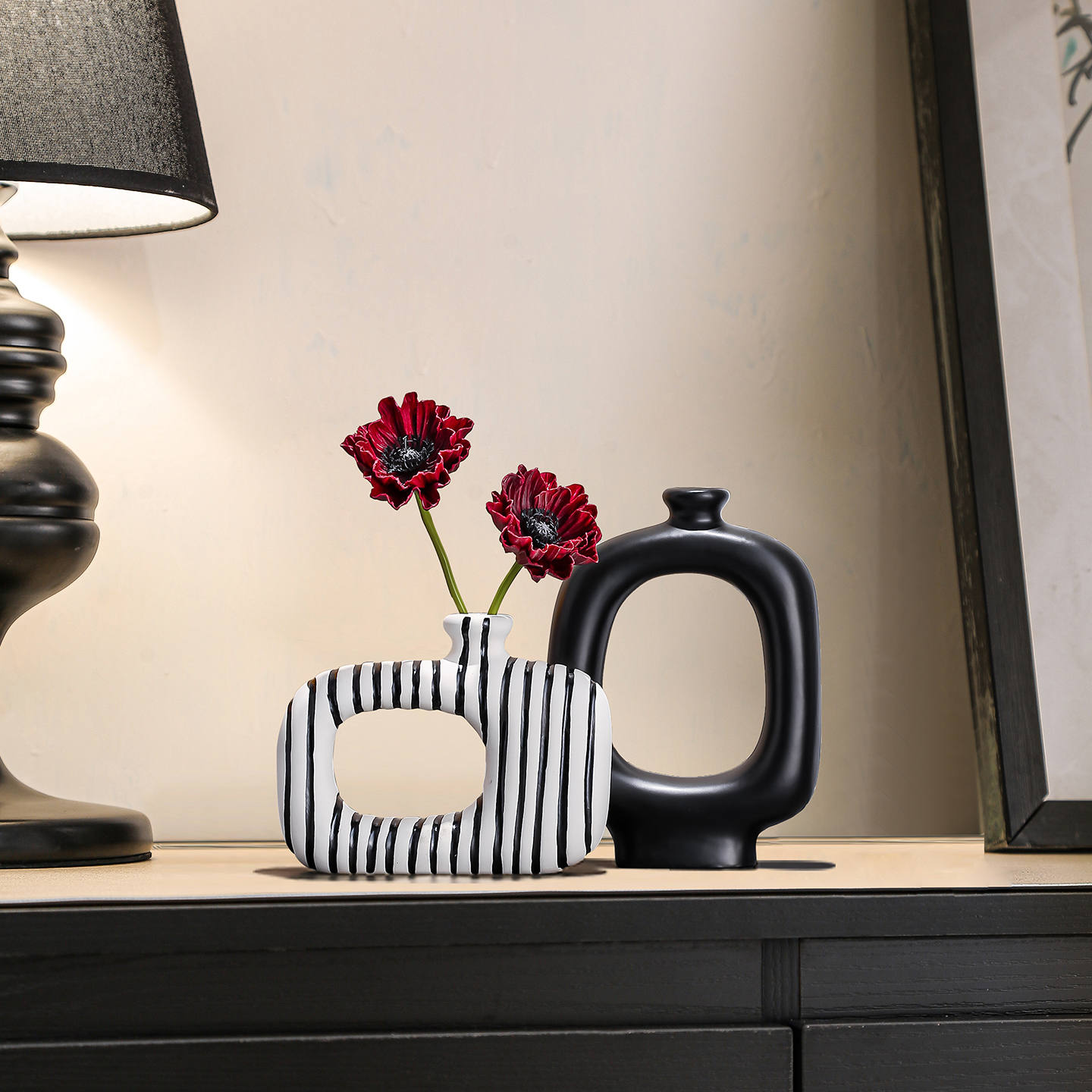 轻奢极简花瓶小众高级感现代抽象艺术客厅玄关酒柜电视柜装饰摆件