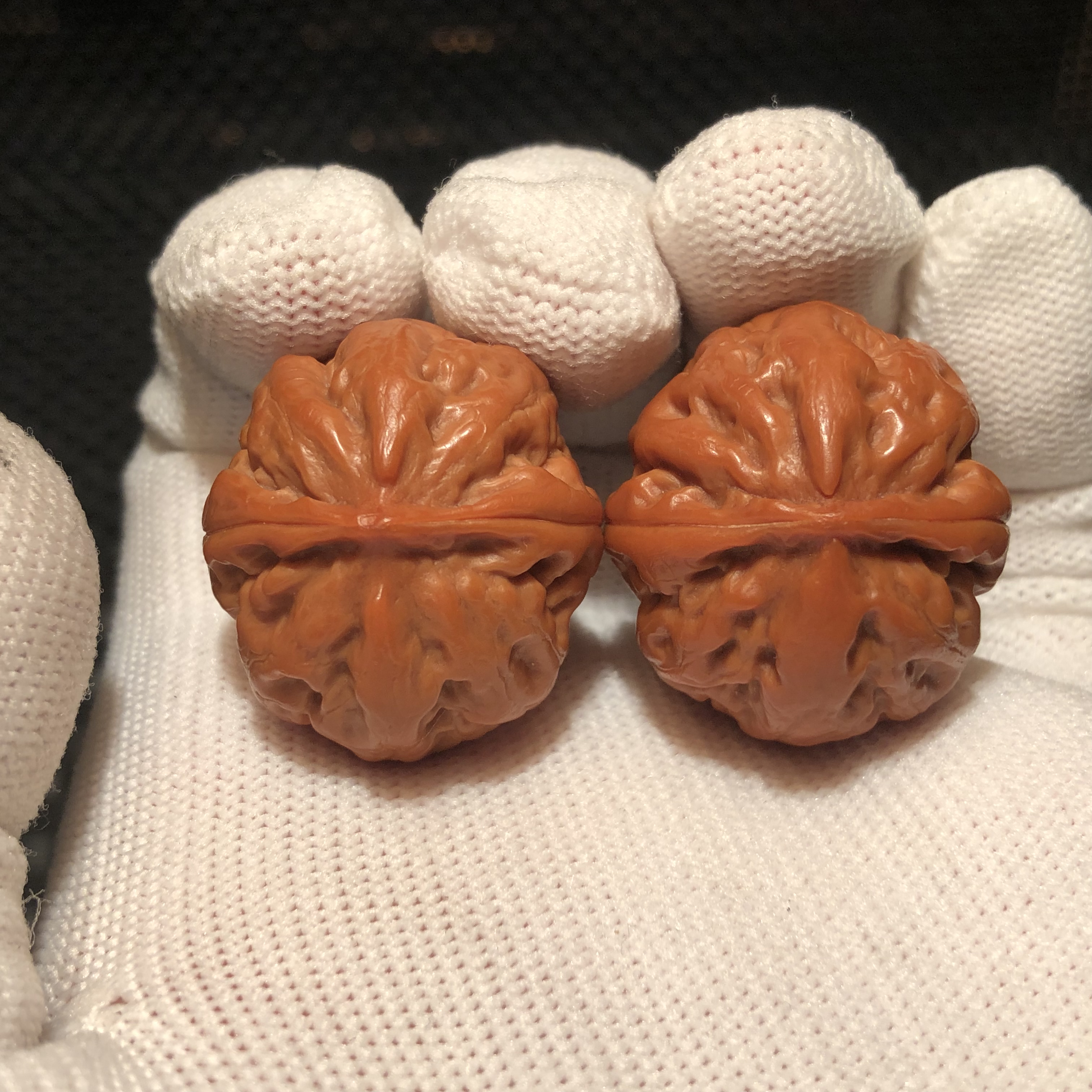 粗筋元宝大肚京八棱手捻 文玩核桃 已打底 保真 27mm