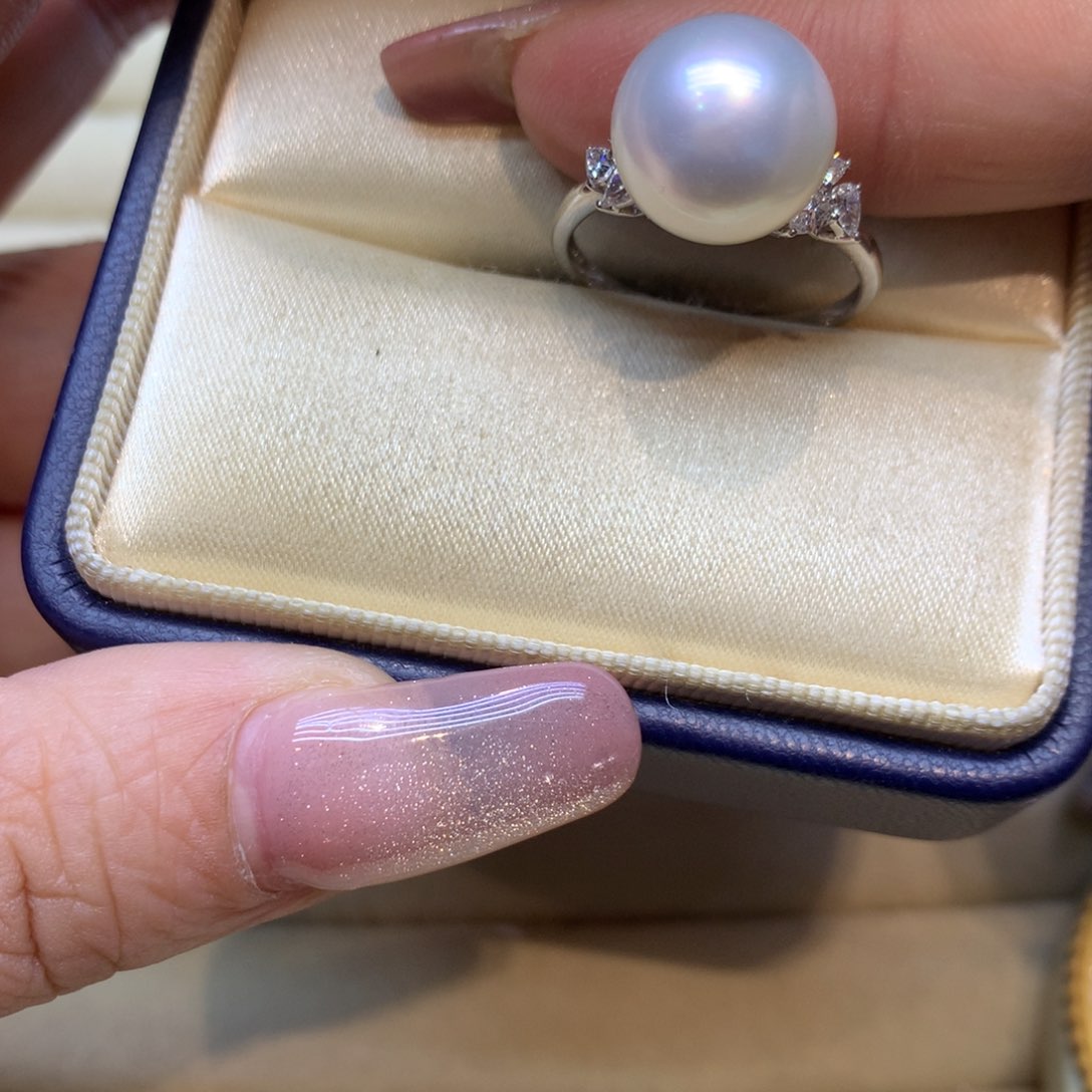 14K金镶嵌戒指海水珍珠