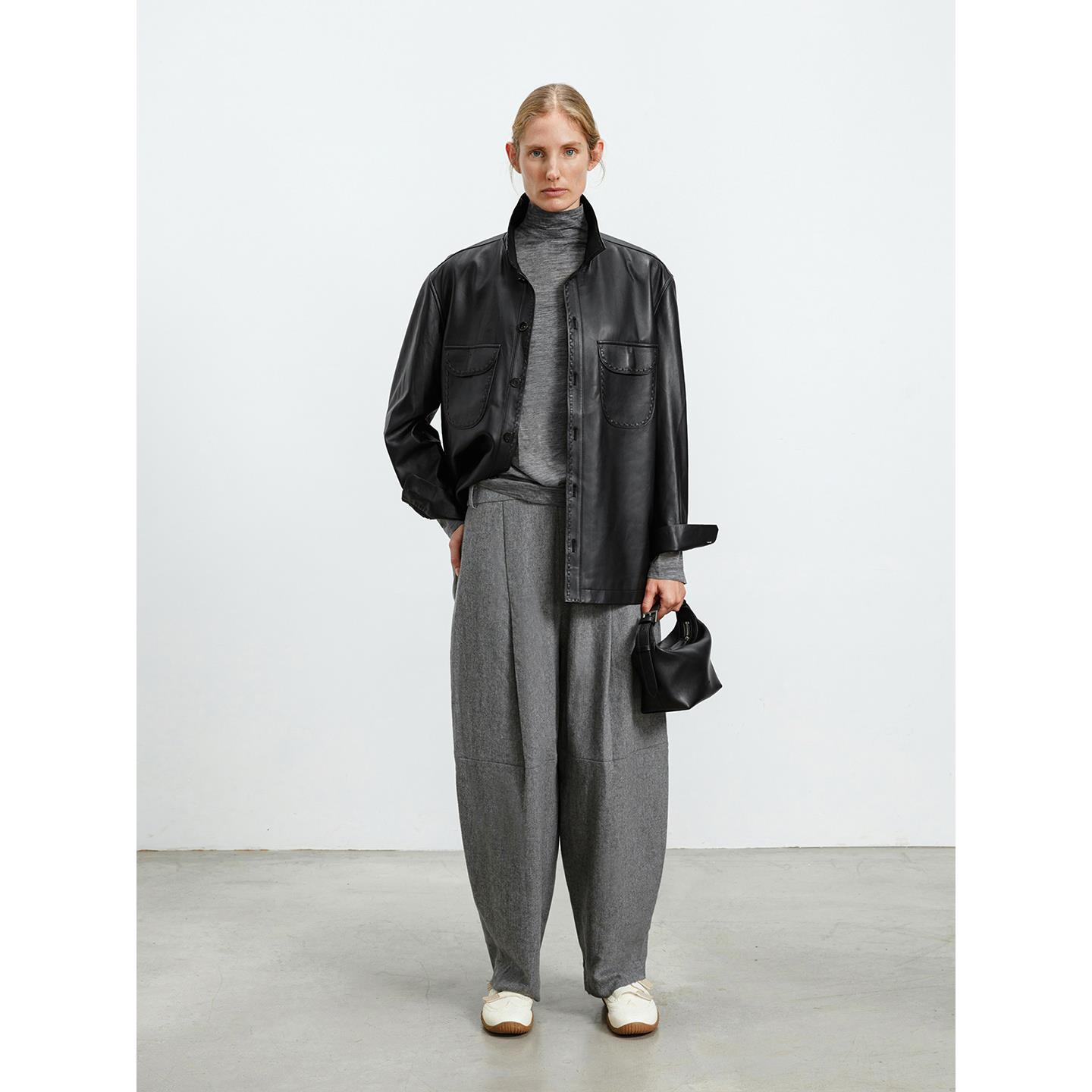 COTEMP 设计师品牌  25秋冬新品 编织装饰条皮衣外套SOLSOL买手店