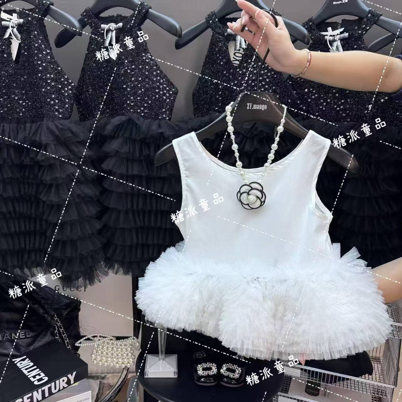 【不含项链】5260芭蕾M系多层蕾丝蓬蓬蛋糕连衣裙