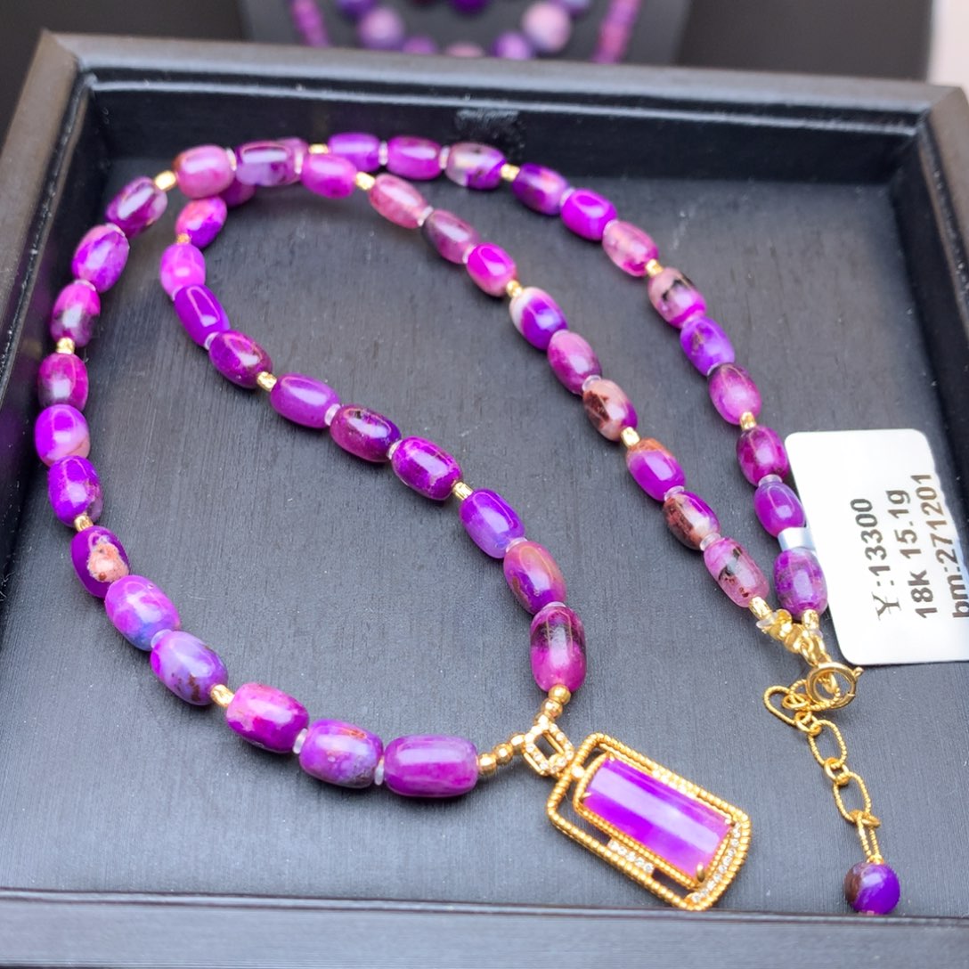 苏纪石（舒俱来）18K金镶嵌项链