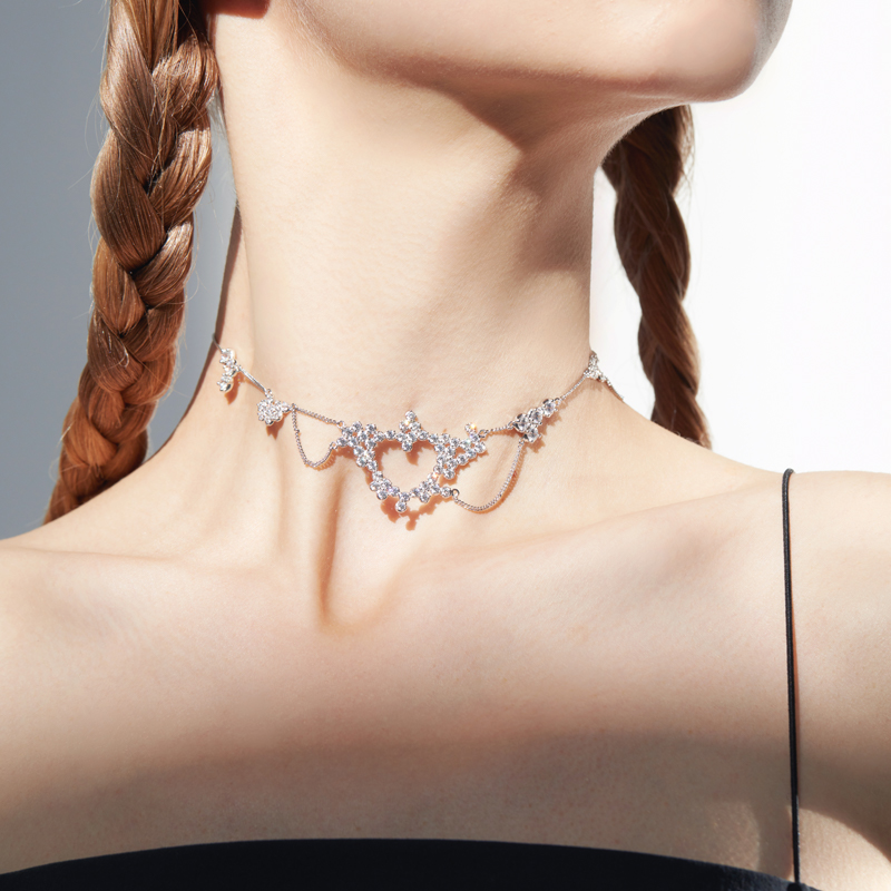 YVMIN/尤目 925银耳饰 电子女孩虚焦华丽珠宝闪耀耳坠