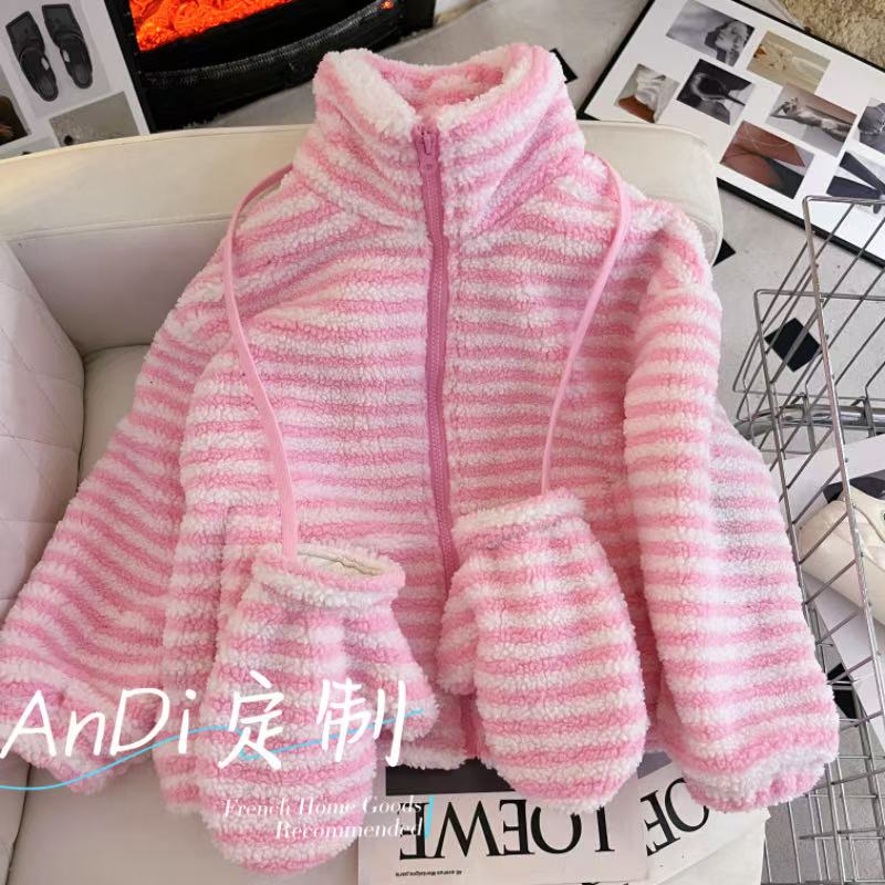 〖ANDI〗安迪秋冬款女童中大童时尚毛毛外套5369