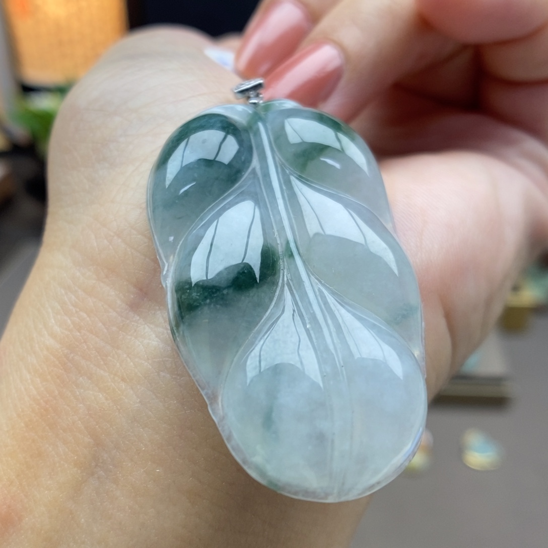 翡翠银S925镶嵌颈饰吊坠33