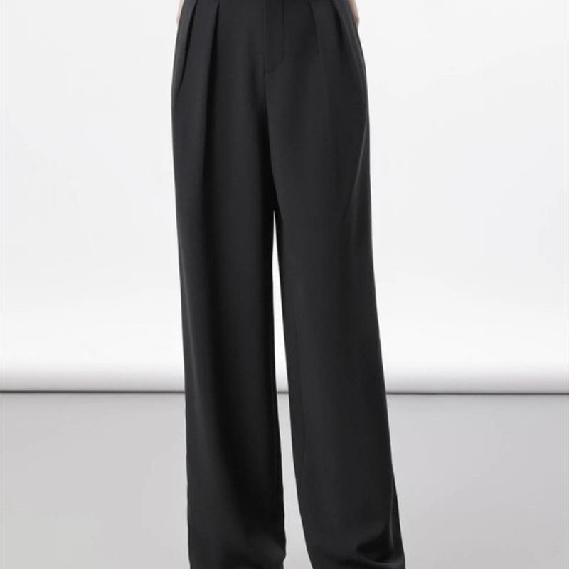 商场同款女装正品2025春秋新款高腰垂感显瘦直筒阔腿长裤5100550