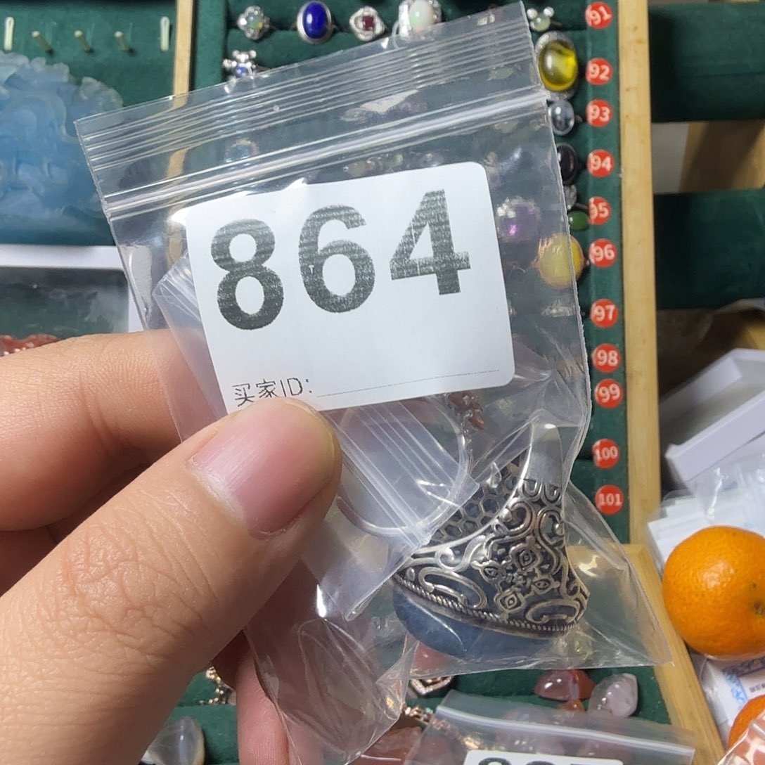 不***噎海蓝宝石银S925镶嵌戒圈