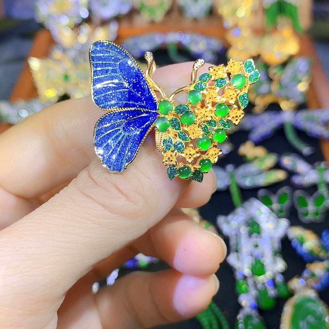 吊坠(不含链)银S925镶嵌翡翠