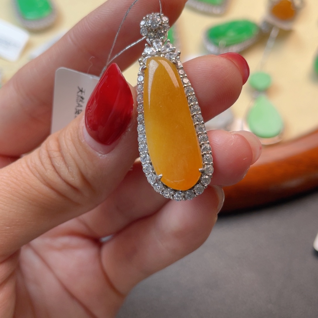 翡翠吊坠(不含链)银S925镶嵌