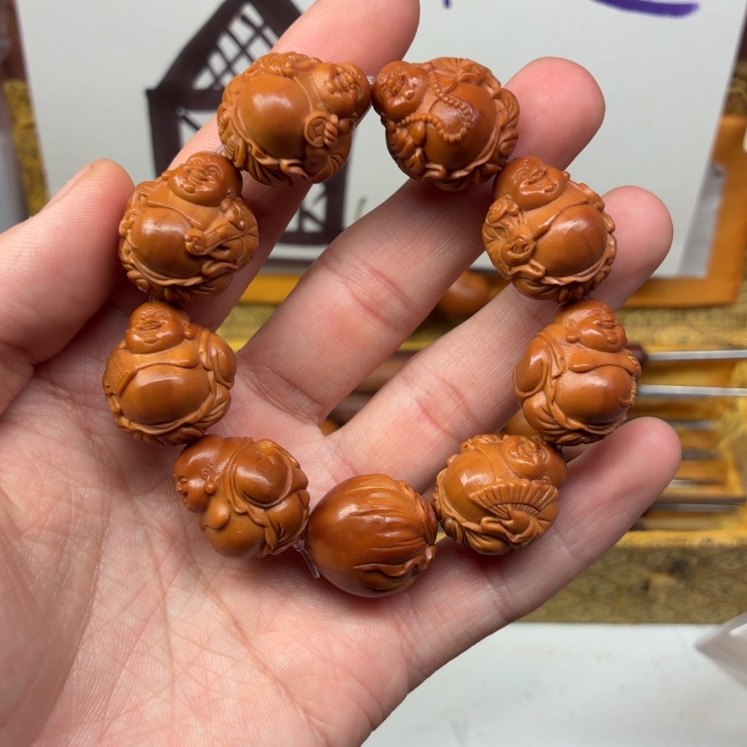 吊坠橄榄核八宝弥勒