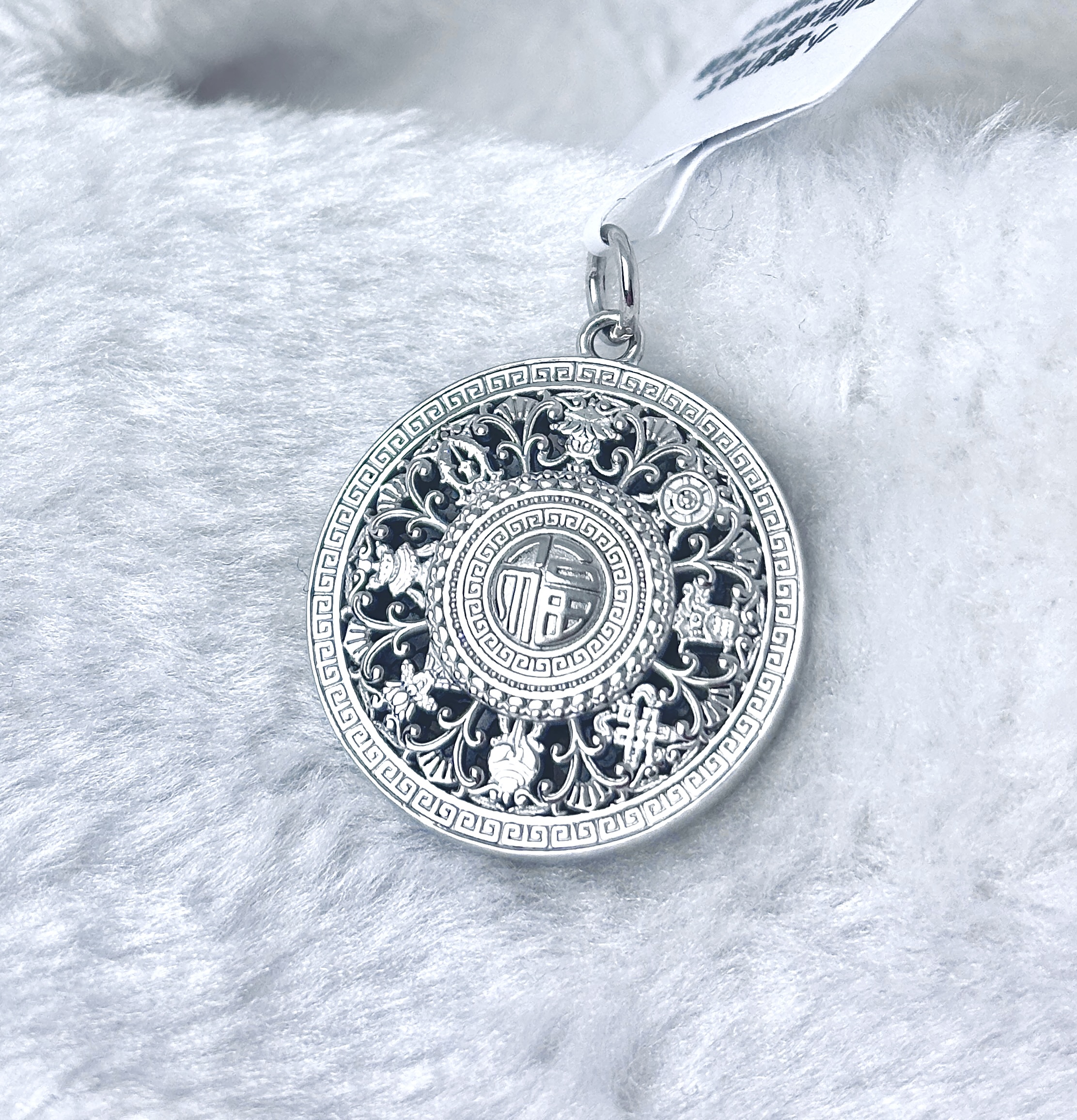 《小糖姐珠宝》铂金PT950 八宝罗盘吊坠双面时尚