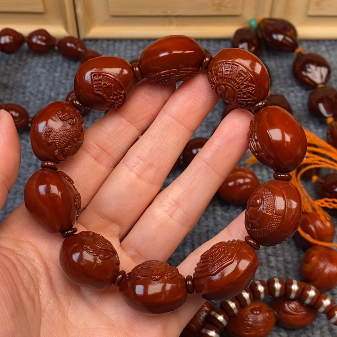 大***麟橄榄核手串/手链四象八卦