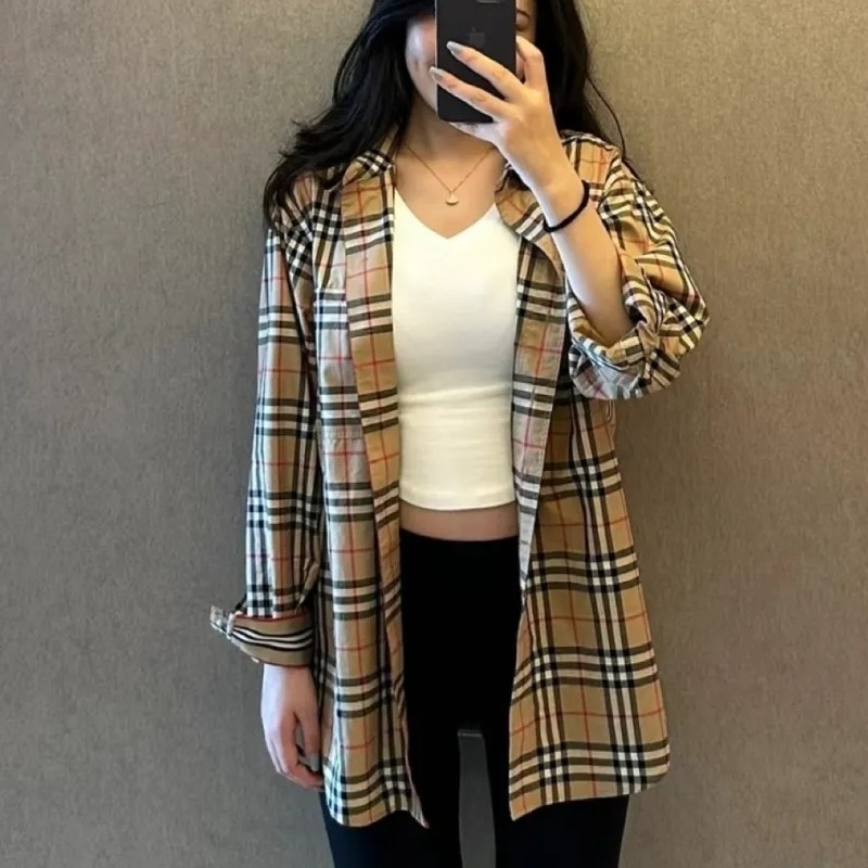 99新 BURBERRY/博柏利 36码 A0928 Burberry博柏利经典格纹衬衫